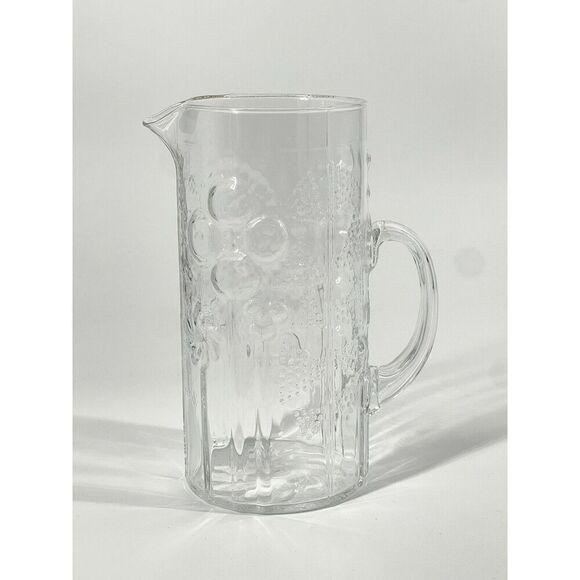 IITTALA Glass Flora Pitcher Oiva Toikka Mid-Century Modern Vintage 1960s 9.25" - Picture 1 of 5
